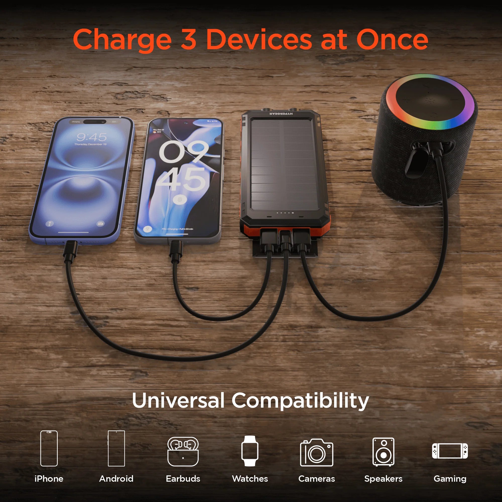 Hypergear Solpro 10K Fast Charge Solar 10000Mah PD Power Bank