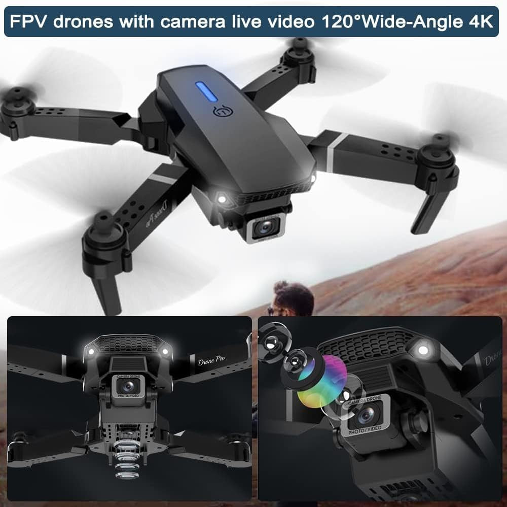 2025 FPV Drone with 4K Dual HD Cameras Upgraded Version RC Quadcopter for Adults and Kids, Beginner Wifi RC Drone Live Video