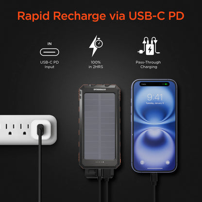 Hypergear Solpro 10K Fast Charge Solar 10000Mah PD Power Bank