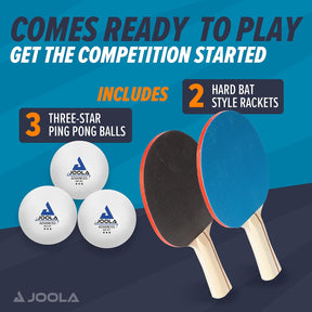 Retractable Ping Pong Net for Any Table - Portable Table Tennis Net and Post Set Stretches 5.75' & Clamps up to 2" Thick - Optional Racket and Ball Set, Games for Family